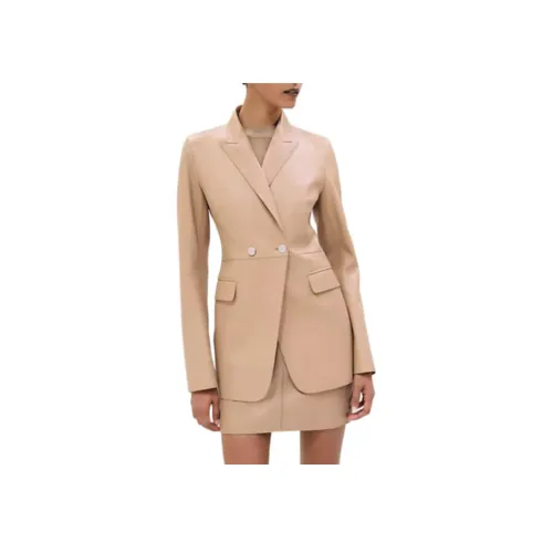 HERMES Кожа Куртка Женские CAMEL