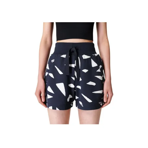 Sweaty Betty Спортивные шорты Женские Винтаж Морской синий С принтом