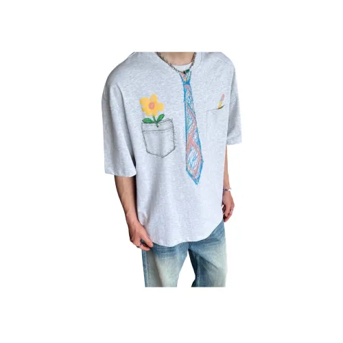 GANGZAI Светло-серый Унисекс Футболки