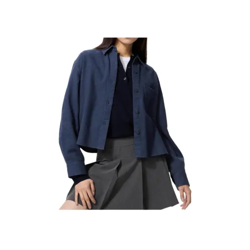 UNIQLO Морской синий Женские Рубашки