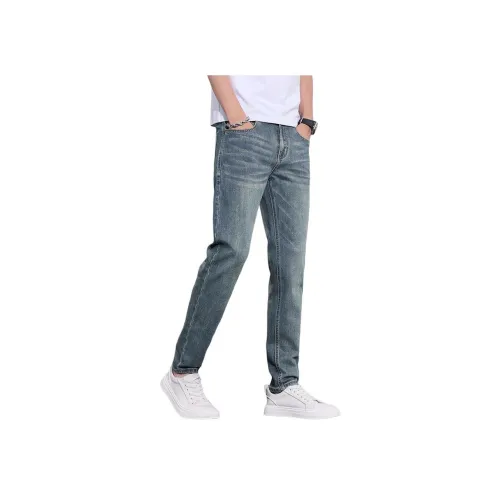 FRALAARRI Синий Серый Мужские Джинсы