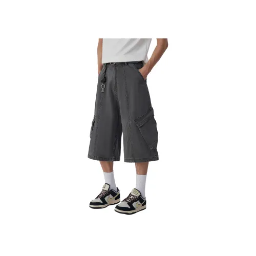 WPOOLL Темно-серые унисекс джинсовые шорты