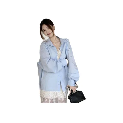 MUCCHIC Blue Women's Shirts MUCCHIC Синий Женские Рубашки