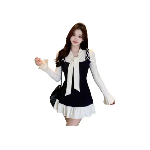 MTHE Длинное платье с длинными рукавами женское