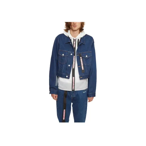 Off Белый Синий Мужские Куртки