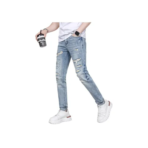 UOOHE Синие Унисекс Джинсы