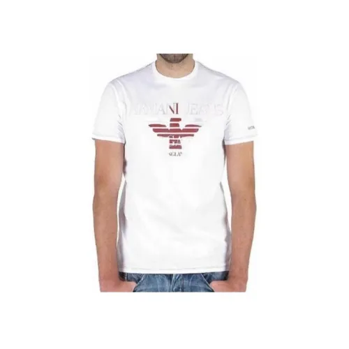 ARMANI JEANS Белый Мужской T-Рубашки