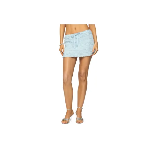 Edikted Mari Рюш Шифон Мини Юбка Повседневная Короткая Юбка Женская