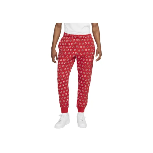 Найк Вязаные Тренировочные Штаны Мужские Красные