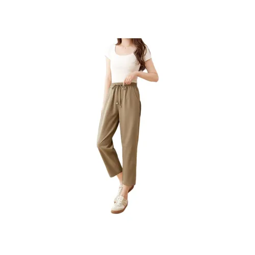 Mo Han Yi Mei Повседневные брюки Женские Темный хаки