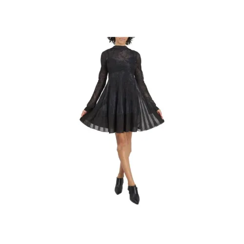 ROBERTO CAVALLI Черное Женское Длинное Платье с Рукавами