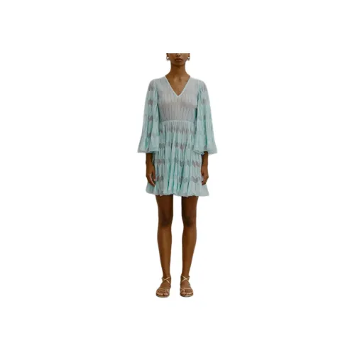 Antonino Valenti Длинное платье с длинными рукавами женское мятно-зеленый