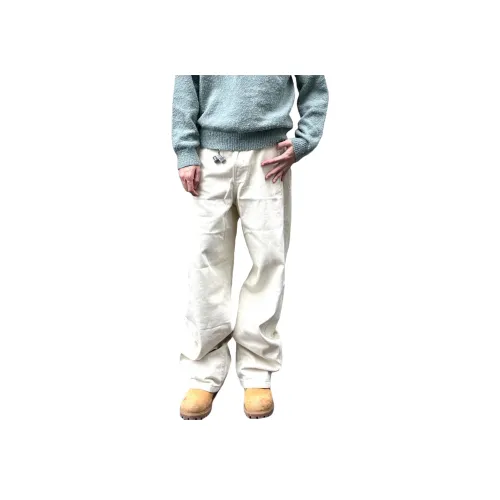 GANGZAI Экрю Унисекс Джинсы