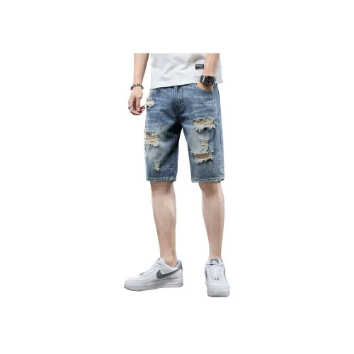 CHENYING Blue Men's Denim Shorts CHENYING Синий Мужские Джинсовые Шорты