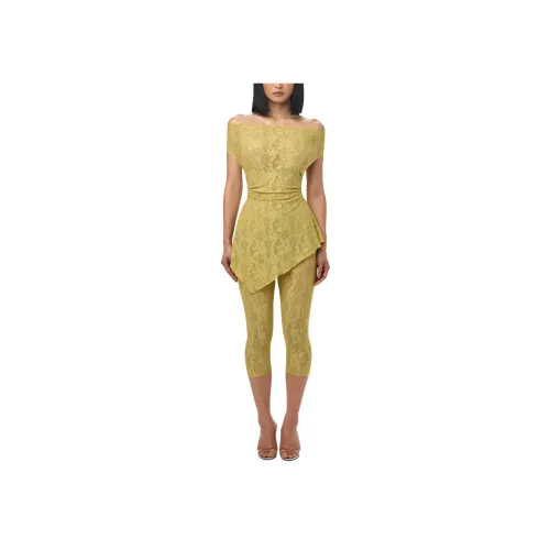 NAKED WARDROBE Желтый, зеленый Женские топы без бретелек