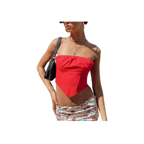 PRINCESS POLLY BAD Gal Бустьер Без бретелей Топ Женские Красный Красный