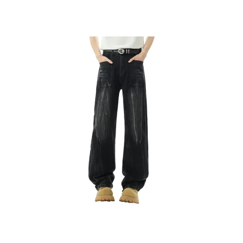 HANLICHEN Черные Мужские Джинсы