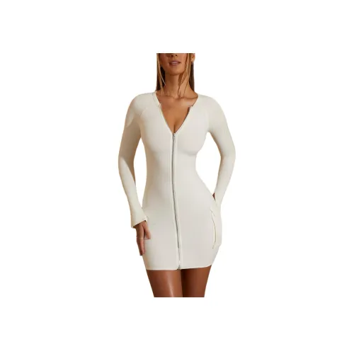 OH POLLY Eilish Длинное платье с длинными рукавами женское белое белый