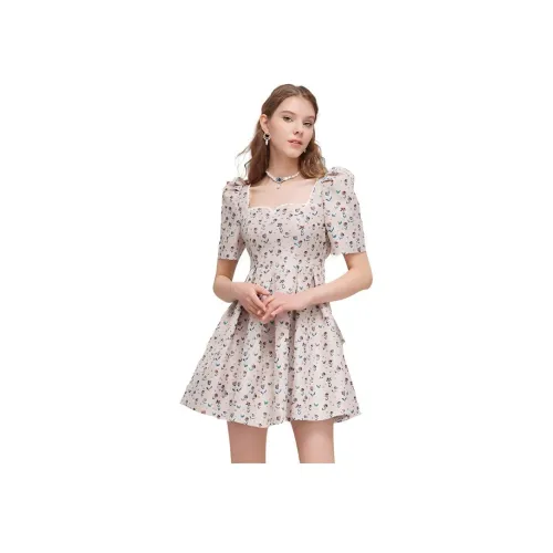 JORYAweekend Короткий рукав Платье Женское Светло-розовое