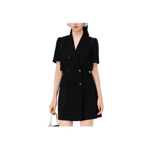 VIZAVIZA Black Женские Короткие Платья с Рукавами