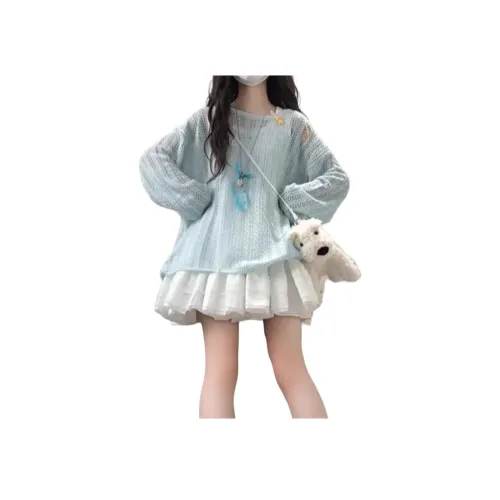 WUSHANSHAN Светло-синие Женские футболки