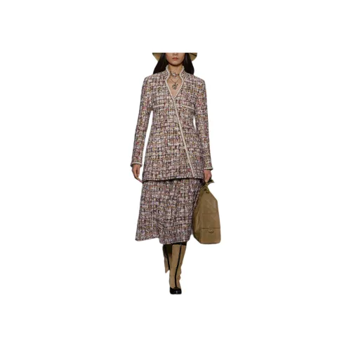 CHANEL 25A Премиум Ручная работа Коллекция Повседневный Длинный Юбка Женские Коричневый