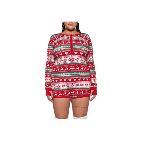 Dolls Kill Sugar Thrillz Плюс Snowy Soiree KNIT Romper Комбинезон Женские Красный Красный