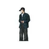 Зеленая клетка, утолщенная и с флисовой подкладкой