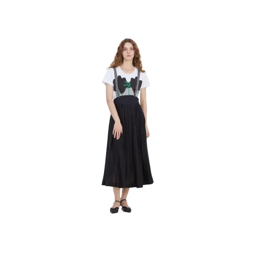 MIIDII Черный цветок Женские Слиплатья