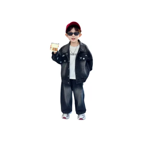 YUGUOGUO Одежда Комплекты Черная Куртка + Черные Штаны Дошкольная Повседневная Спортивная Одежда