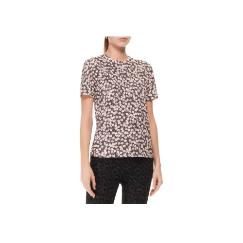 CHANEL Цветочный принт Круглый вырез Короткий рукав Т-рубашка Женская Многоцветная