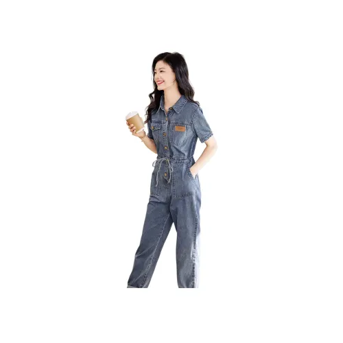 Mo Han Yi Mei Синий Женские Комбинезоны