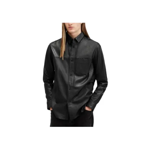 ALLSAINTS Кожа Куртка Мужская Черная