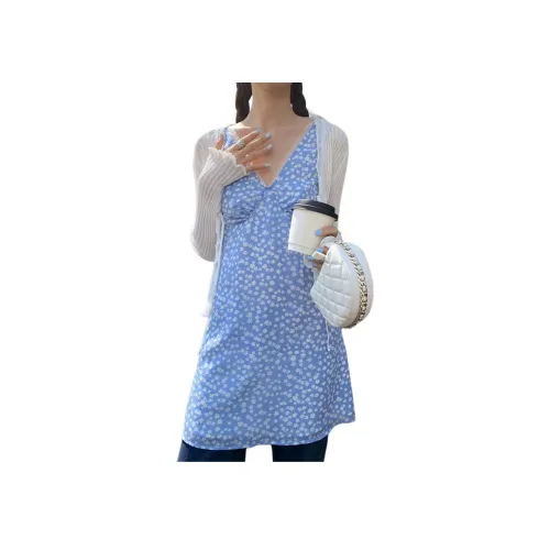 Flowers in water Без рукавов Платье Женское