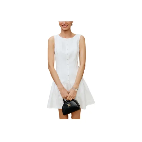 Reformation Keoni Linen Dress Sleeveless Dress Women's White