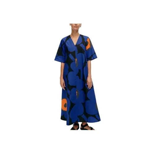 MARIMEKKO Blue Женские Короткие Платья с Рукавами