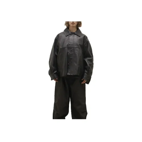 Конверс Токио × Schott Сотрудничество Co Бренд FW23 Кожа Куртка Унисекс Черный