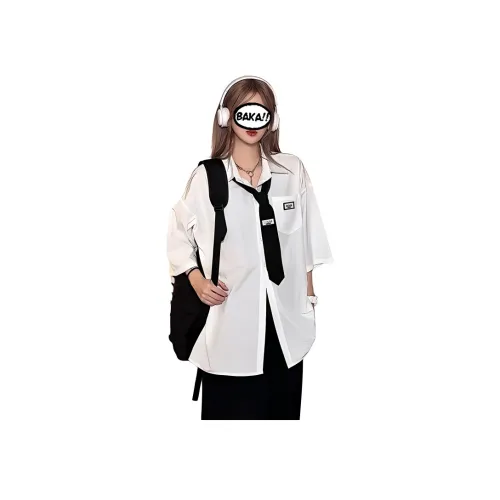 DANJUE Рубашка Унисекс Элегантная Белая