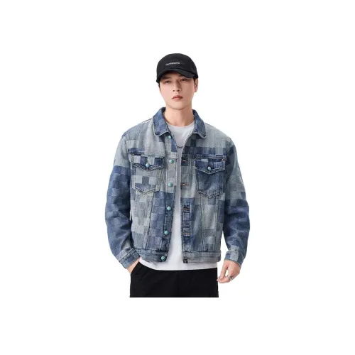 HIPHOPPUNKS Синий Мужской Джинсовые куртки