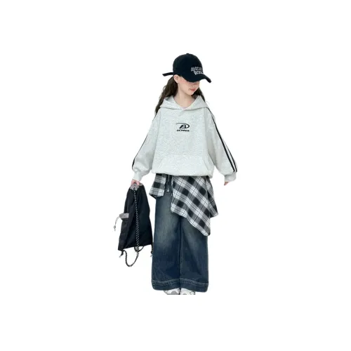 YUGUOGUO Одежда Комплекты Серый Свитшот + Джинсы с Подкладкой Юбки Школьный возраст Повседневная Спортивная Одежда