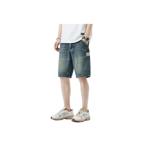 TESTUNG Винтажные синие унисекс джинсовые шорты