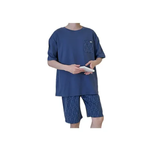 GUANQU Синий Мужской Пижамный Комплект