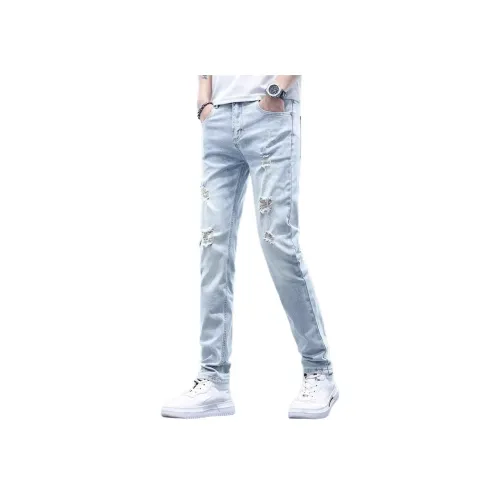 FRALAARRI Светло-синие мужские джинсы