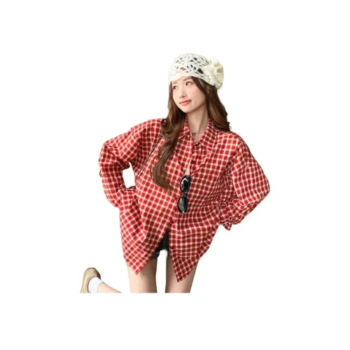 DOSOHEB Red Women's Shirts DOSOHEB Красный Женские Рубашки