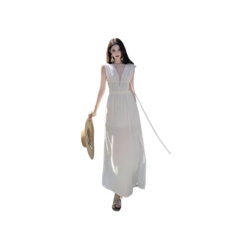 BVODE Белые Женские Платья без Рукавов