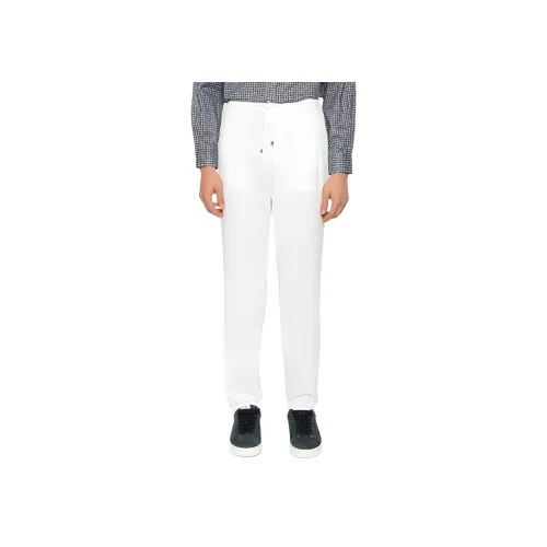 BRUNELLO CUCINELLI Белый Мужской Повседневный Брюки