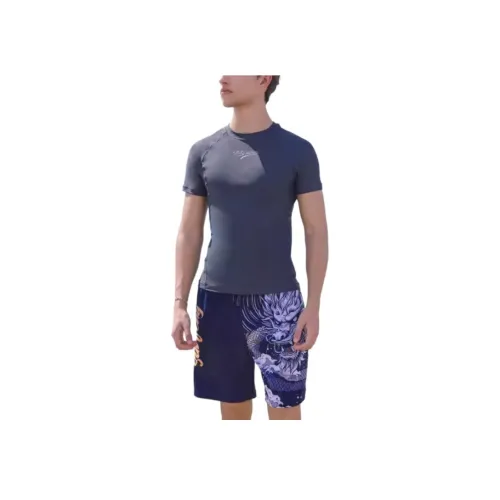 ZOKE Плавки Мужские Глубокий Синий Китайский Дракон Цветочный Дизайн