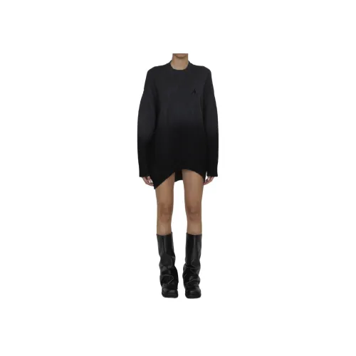 The Attico Длинное платье с длинными рукавами женское серое