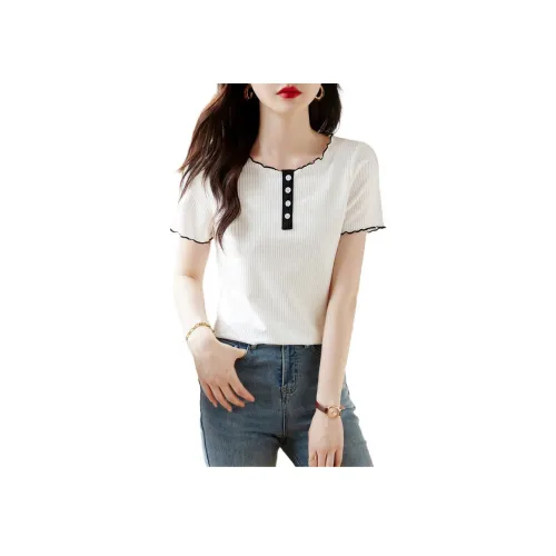 Still Quiet Обычный T-Рубашка Женская Белая