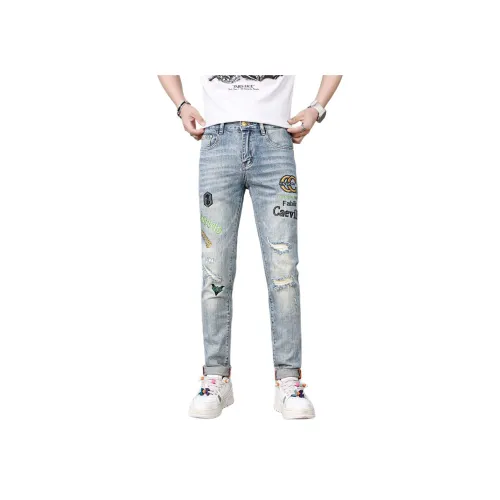 UOOHE Синие Унисекс Джинсы